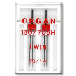 Strojové jehly ORGAN TWIN 130/705 H - 70 (1,4) - 2ks/plastová krabička