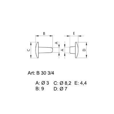 Saddlery Rivets - two parts - closed 2000200 - nickled - 5000pcs/box