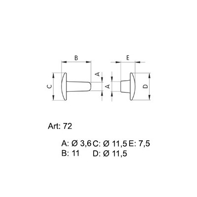 Saddlery Rivets - two parts - closed 2000800 - nickled - 2000pcs/box