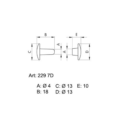 Saddlery Rivets - two parts - closed 2001100 - nickled - 2500pcs/box