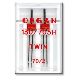 Strojové jehly ORGAN TWIN 130/705 H - 70 (2,0) - 2ks/plastová krabička