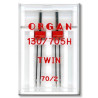 Strojové jehly ORGAN TWIN 130/705 H - 70 (2,0) - 2ks/plastová krabička