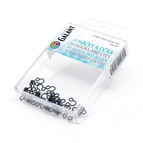 Hooks and eyes 2 (10/8mm) - black - 10pairs/box