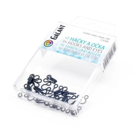 Hooks and eyes 3 (11,8/8,2mm) - black - 10pairs/box