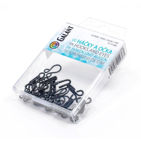 Hooks and eyes 5 (15/14mm) - black - 10pairs/box