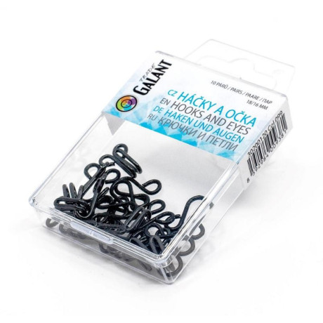 Hooks and eyes 6 (18/16mm) - black - 10pairs/box
