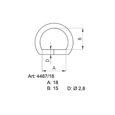 Saddlery D-rings 18 - 4240400 - (non-welded) - nickled - 500pcs/box
