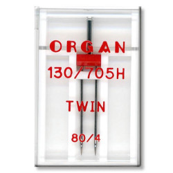 Strojové jehly ORGAN TWIN 130/705 H - 80 (4,0) - 1ks/plastová krabička