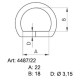 Saddlery D-rings 22 - 4240600 - (non-welded) - nickled - 200pcs/box