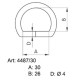 Saddlery D-rings 30 - 4241000 - (non-welded) - nickled - 100pcs/box