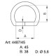 Saddlery D-rings 45 - 4241500 - (non-welded) - nickled - 100pcs/box