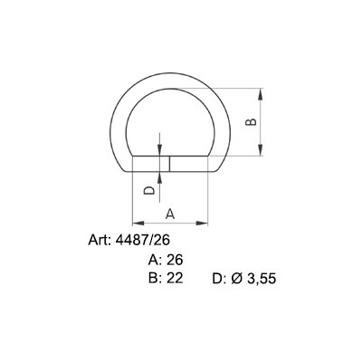 Saddlery D-rings 26 - 4240801 - (welded) - nickled - 200pcs/box