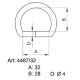 Sedlářské polokroužky 32 - 4241101 - (svařované) - niklované - 100ks/krabice