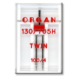 Strojové jehly ORGAN TWIN 130/705 H - 100 (4,0) - 1ks/plastová krabička