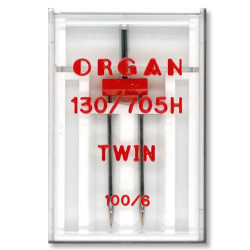 Strojové jehly ORGAN TWIN 130/705 H - 100 (6,0) - 1ks/plastová krabička
