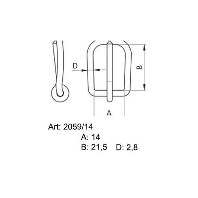 Saddlery Buckles 14 - 416100 - nickled - 100pcs/box