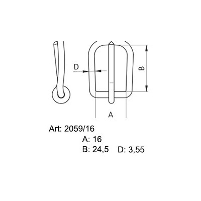 Saddlery Buckles 16 - 416200 - nickled - 100pcs/box