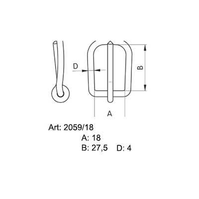Saddlery Buckles 18 - 416300 - nickled - 100pcs/box