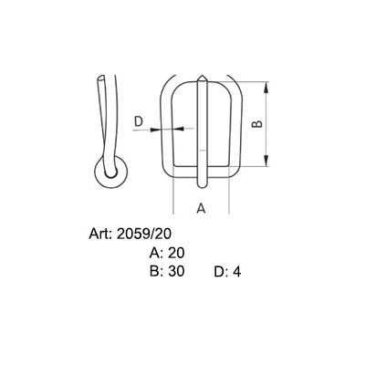 Saddlery Buckles 20 - 415400 - nickled - 100pcs/box