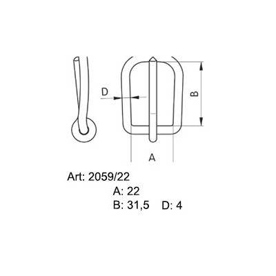 Saddlery Buckles 22 - 415500 - nickled - 100pcs/box