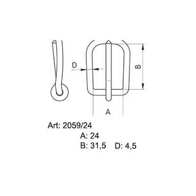 Saddlery Buckles 24 - 415600 - nickled - 100pcs/box