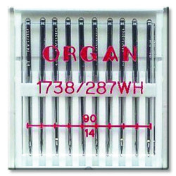 Machine Needles ORGAN 1738 / 287 WH - 90 - 10pcs/plastic box