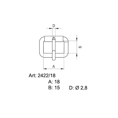 Sedlářské přezky 18 - 4220400 - niklované - (svařované) - 200ks/krabice