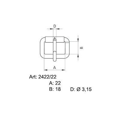 Sedlářské přezky 22 - 4220600 - niklované - (svařované) - 200ks/krabice