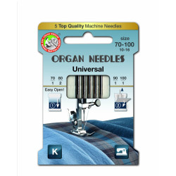 Machine Needles ORGAN UNIVERSAL Assort (Standard) 130/705H - 5pcs/paper box (70:1, 80:2ks, 90:1ks, 100:1pcs)