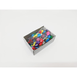 Špendlíky zavírací dětské plast/kov 54x1,00mm - asort barev - 100ks/krabička