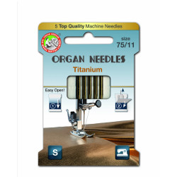 Machine Needles ORGAN TITANIUM 130/705H - 75 - 5pcs/card
