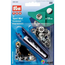 Press fasteners SPORT MINI 13mm - nickel plated (Prym) - 10pcs/card