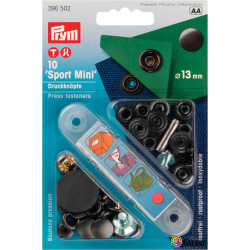 Press fasteners SPORT MINI 13mm - black nickel (Prym) - 10pcs/card