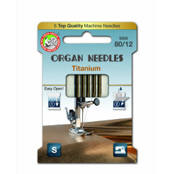 Machine Needles ORGAN TITANIUM 130/705H - 80 - 5pcs/card