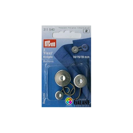 Flexi buttons with loop MIX (Prym) - 3pcs/card