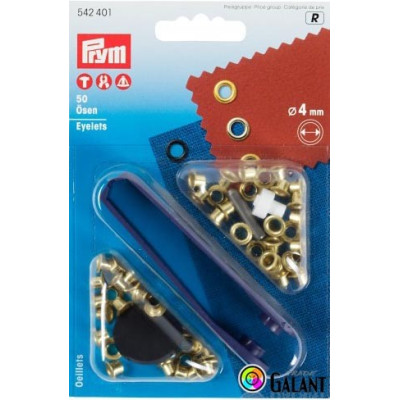 Průchodky 4 mm bez podložky - mosaz (Prym) - 50ks/karta