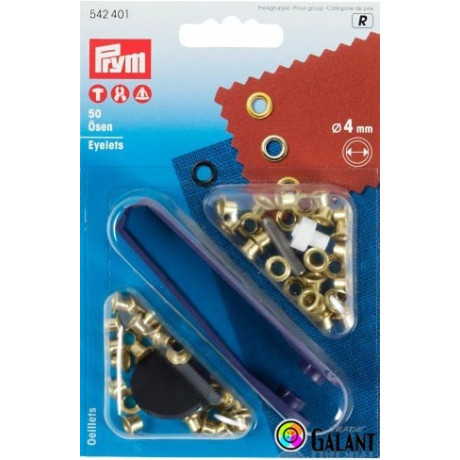 Průchodky 4 mm bez podložky - mosaz (Prym) - 50ks/karta