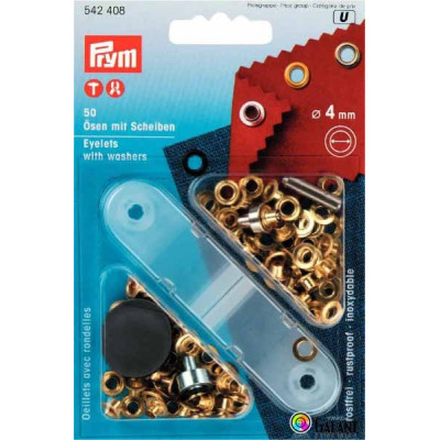 Eyelets 4mm with Washers - Barss  (Prym) - 50pcs/card