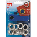 Brass Eyelets with Washers 14mm - Nickel plated (Prym) - 10pcs/card