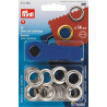 Brass Eyelets with Washers 14mm - Nickel plated (Prym) - 10pcs/card
