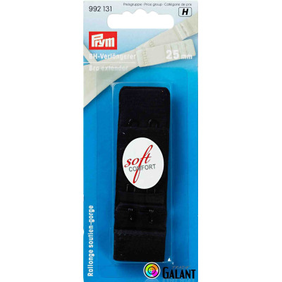 Bra extender 25 mm - Black - 1pcs/card