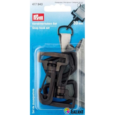 Plastic snap hook - eye 30 mm (Prym) - 2sets/card