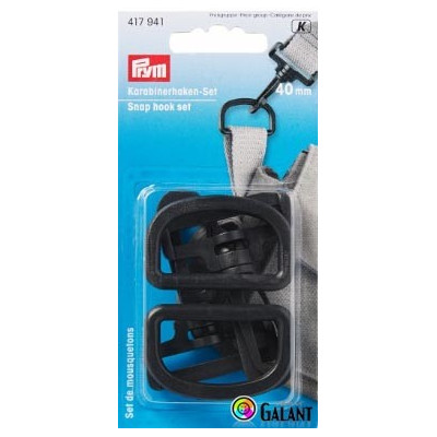 Plastic snap hook - eye 40 mm (Prym) - 2sets/card