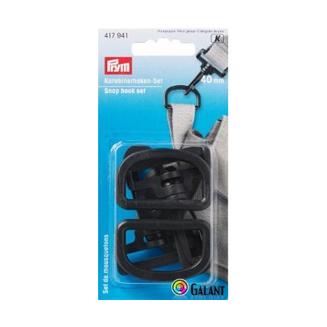 Plastic snap hook - eye 40 mm (Prym) - 2sets/card