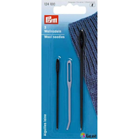 Wool plastic needles (Prym) - 3 pcs/card