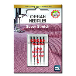 Strojové jehly ORGAN SUPER STRETCH 130/705H - 90 - 5ks/plastová krabička/karta