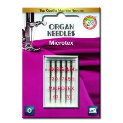Machine Needles ORGAN MICROTEX 130/705H - Assort - 5pcs/plastic box/card (60:3, 70:2pcs)