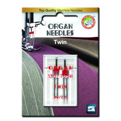 Strojové jehly ORGAN TWIN 130/705 H - 80 (2,5) - 2ks/plastová krabička/karta