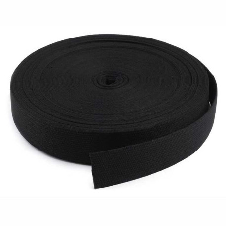 Woven webbing (8 341 115 25) - black - 25,0mm - 25m/spool