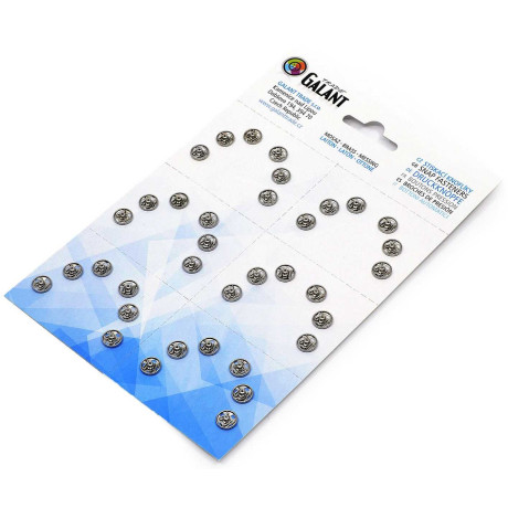 Brass Snap Fasteners 8mm - nickel plated - 36pcs/card - 8card/box (2grs.)